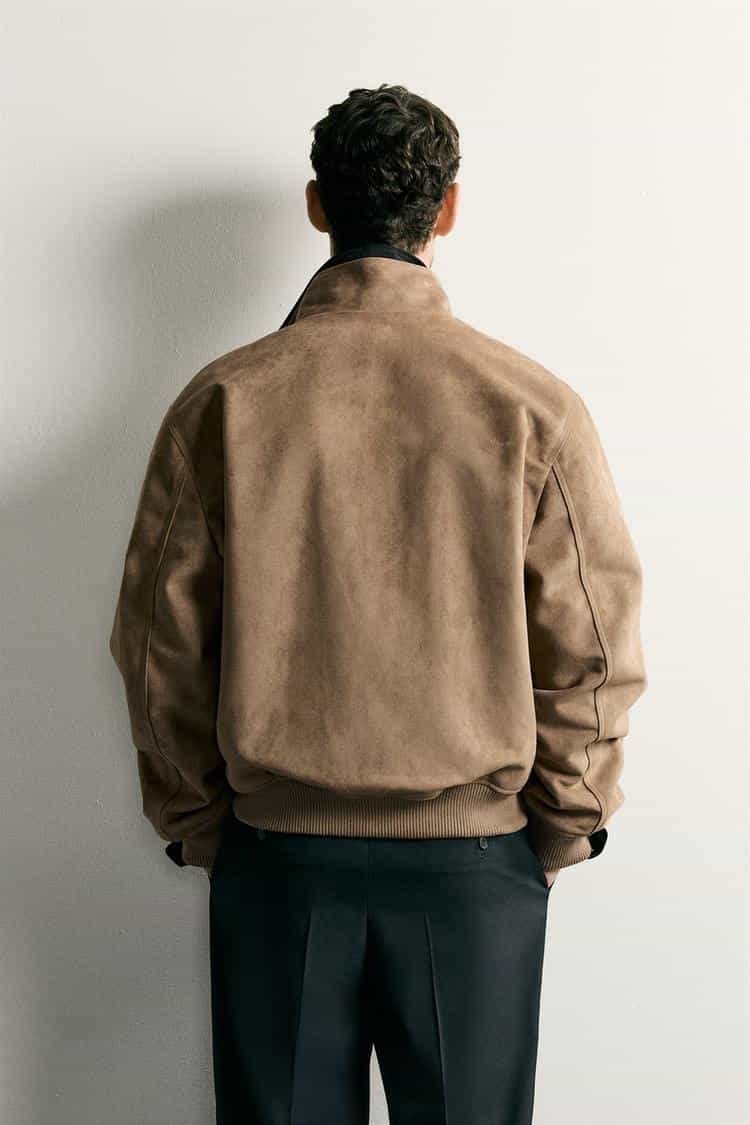 REGULAR FIT FAUX SUEDE JACKET — alternate view