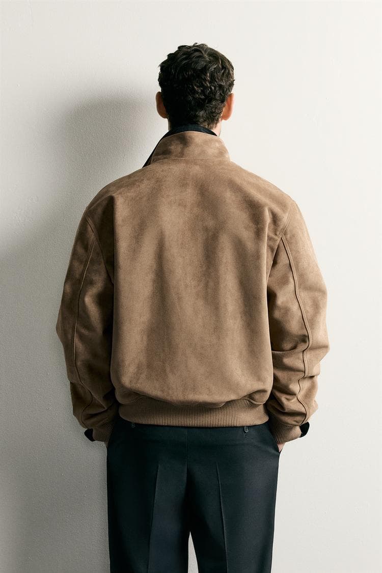 REGULAR FIT FAUX SUEDE JACKET — view 2