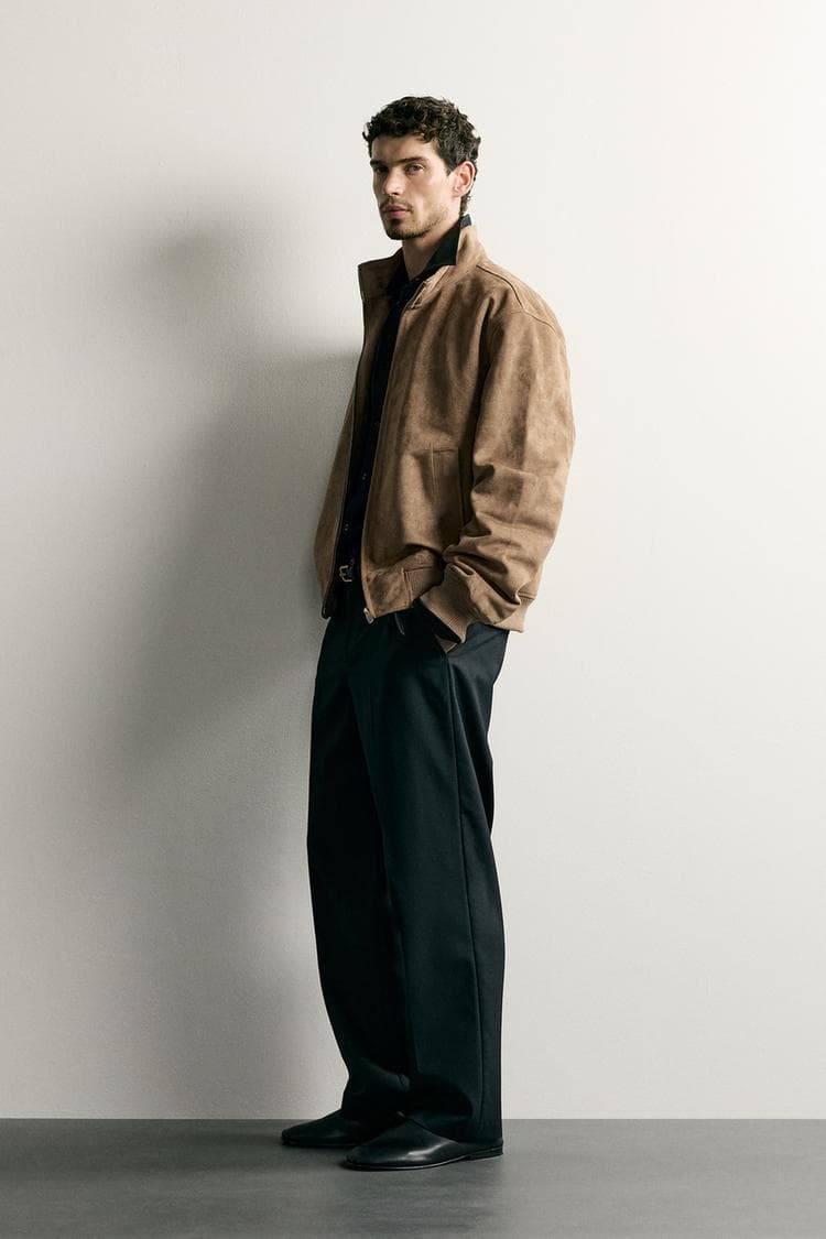 REGULAR FIT FAUX SUEDE JACKET — view 3