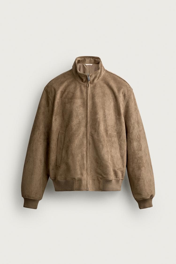 REGULAR FIT FAUX SUEDE JACKET — view 6