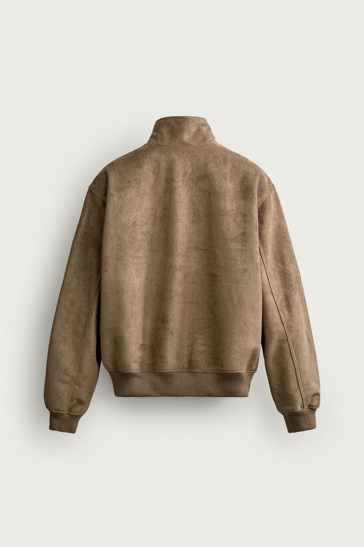 REGULAR FIT FAUX SUEDE JACKET — view 7