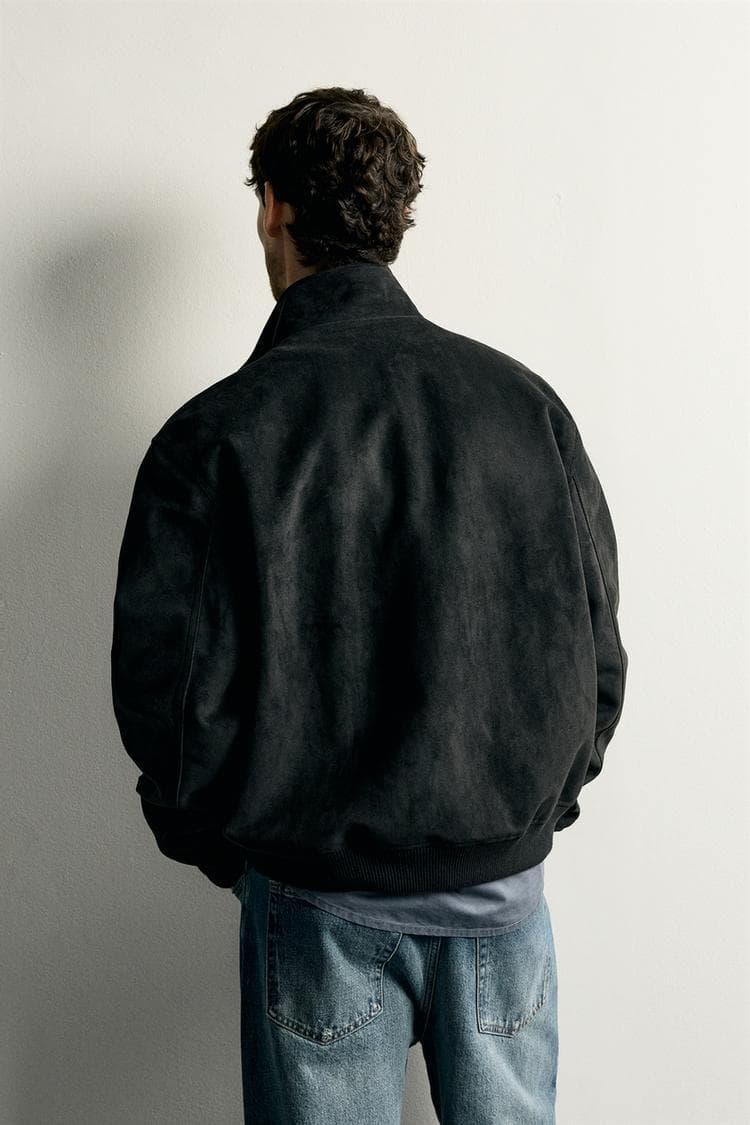 REGULAR FIT FAUX SUEDE JACKET — view 9