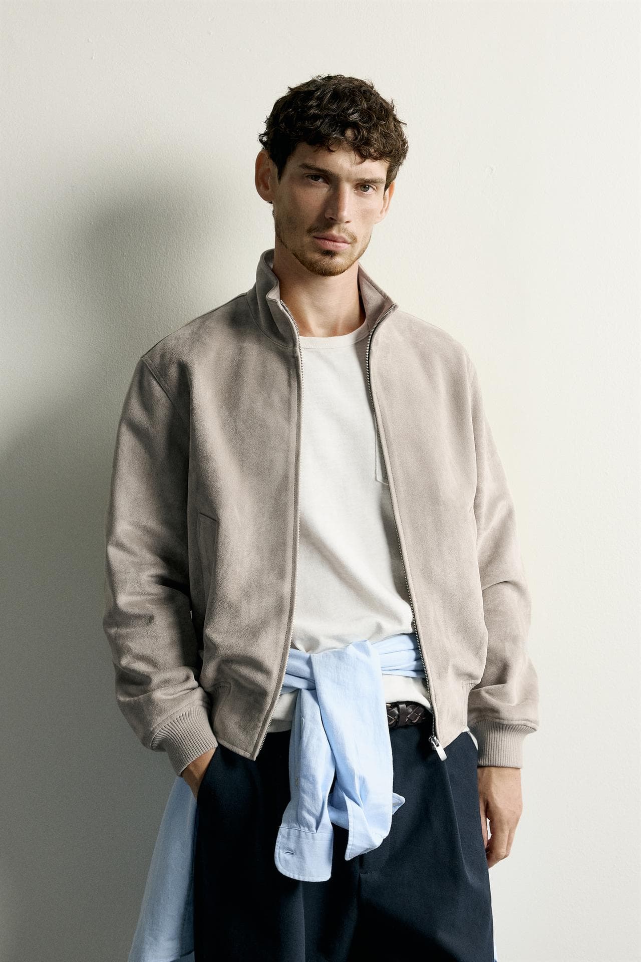 REGULAR FIT FAUX SUEDE JACKET — view 13