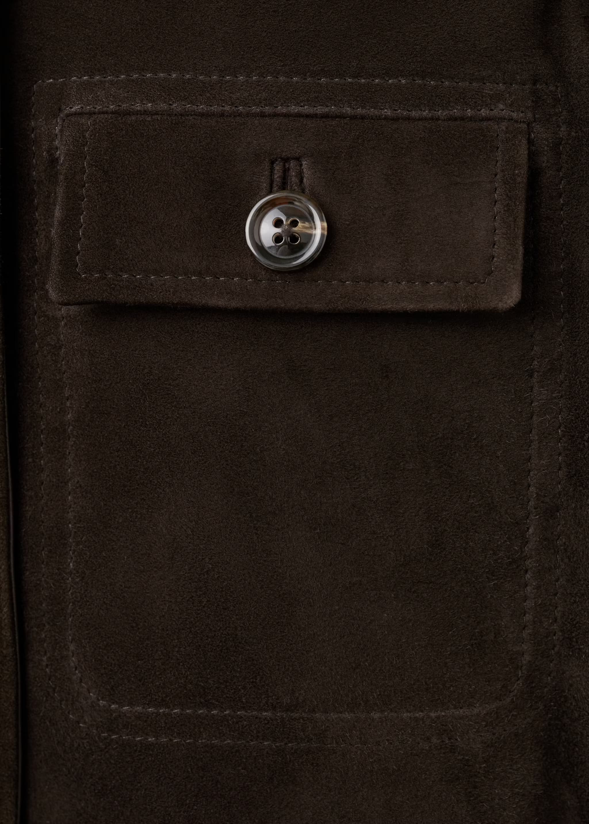 Suede jacket with strap collar — view 8