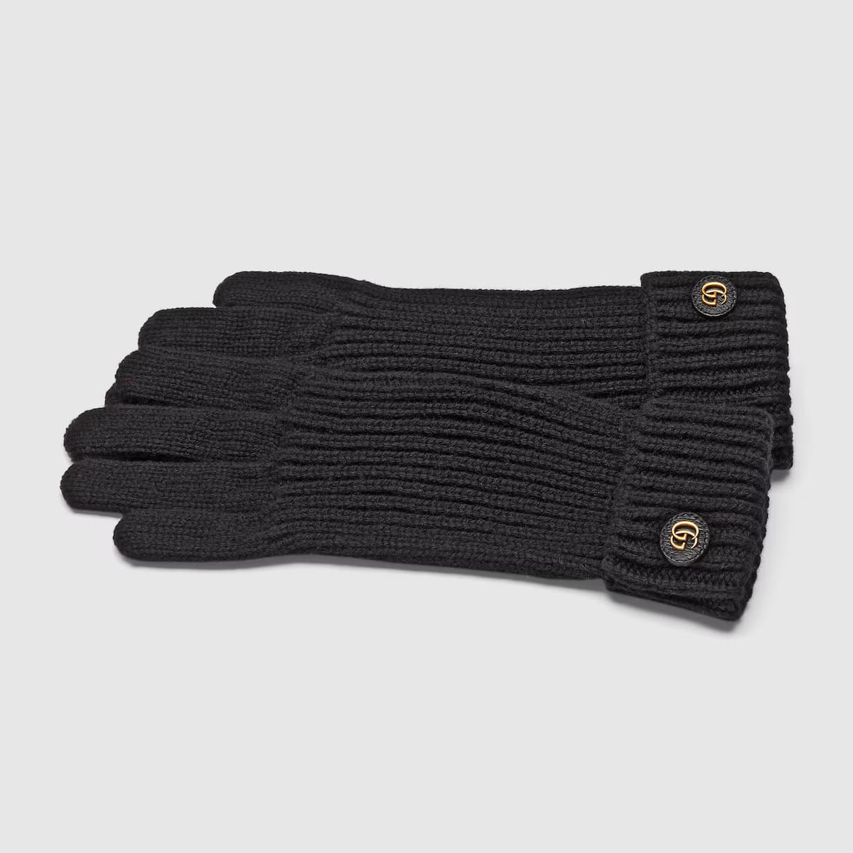 Wool cashmere gloves with Double G — view 3