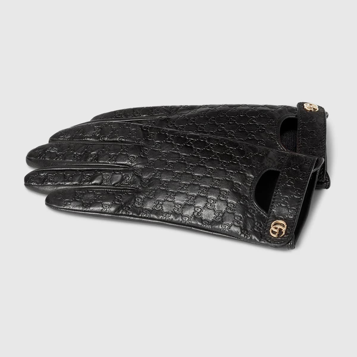 GG leather gloves with Double GB — view 2