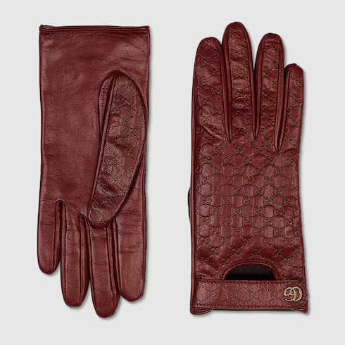 leather gloves with Double C — view 2