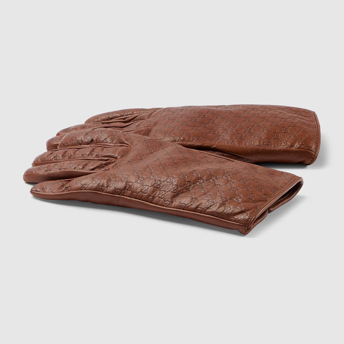 Embossed GG leather gloves — view 3