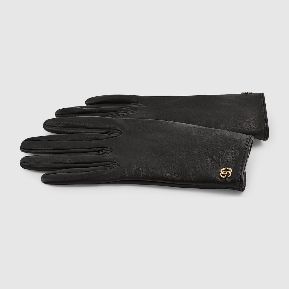 Leather gloves with Double GG — view 2