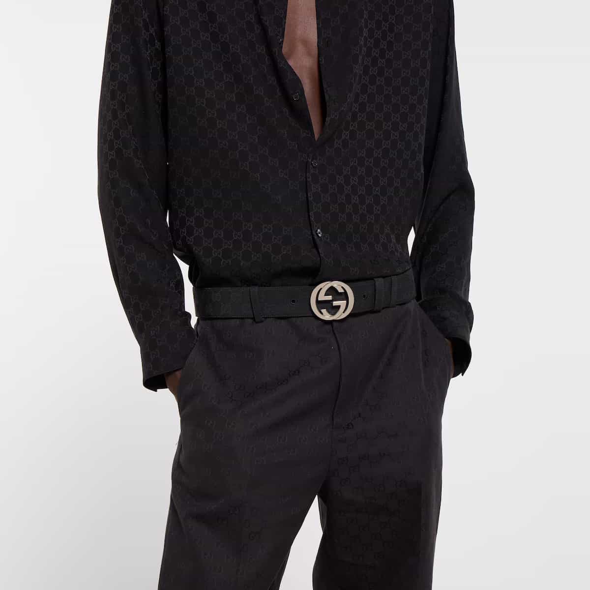 Belt with Interlocking G buckle