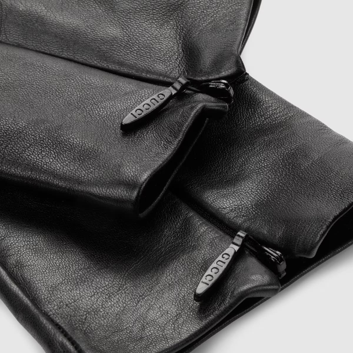Leather gloves with Double G — view 4