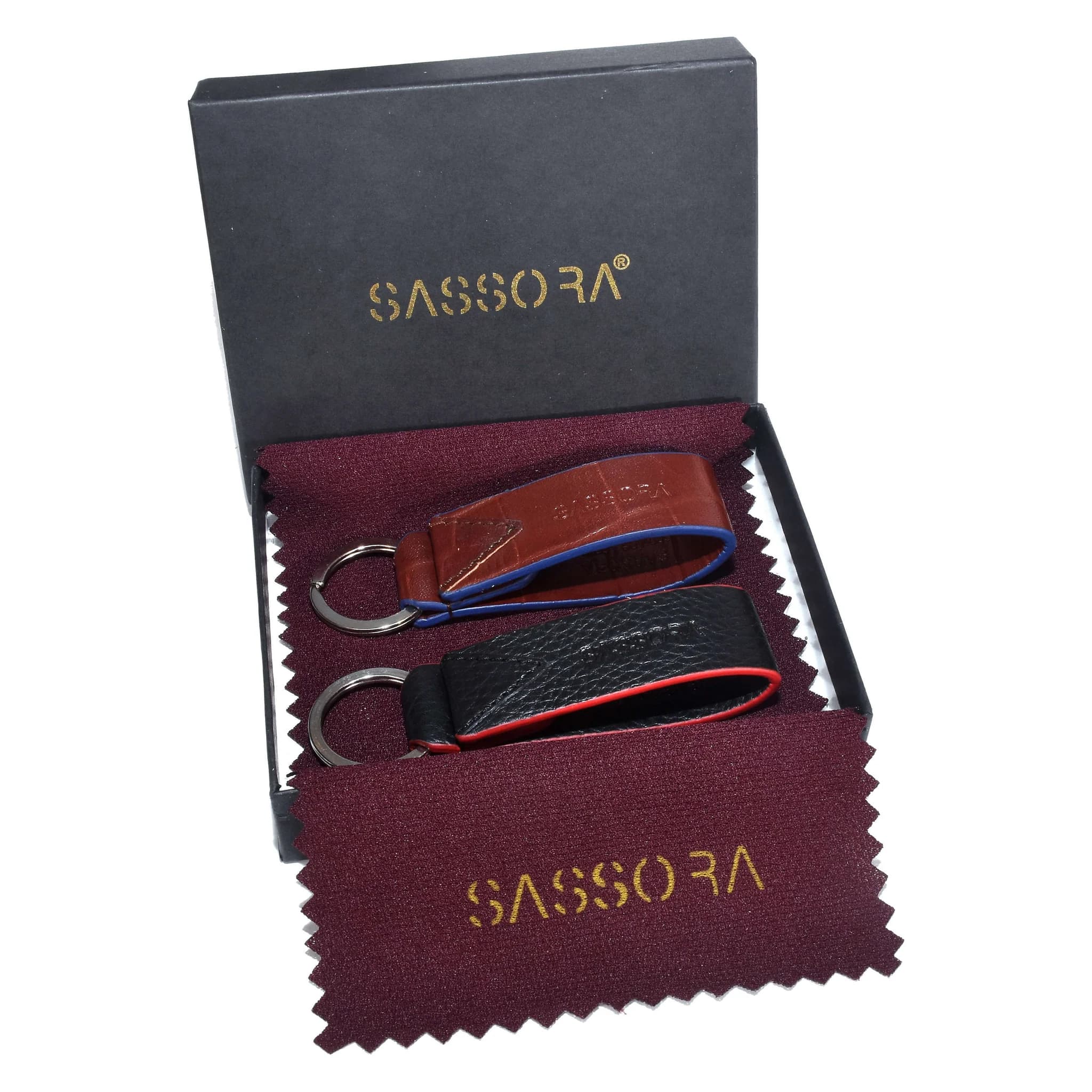 Sassora Premium Leather Keychain Power Pair-Gift For All - Pack Of 2 — view 7