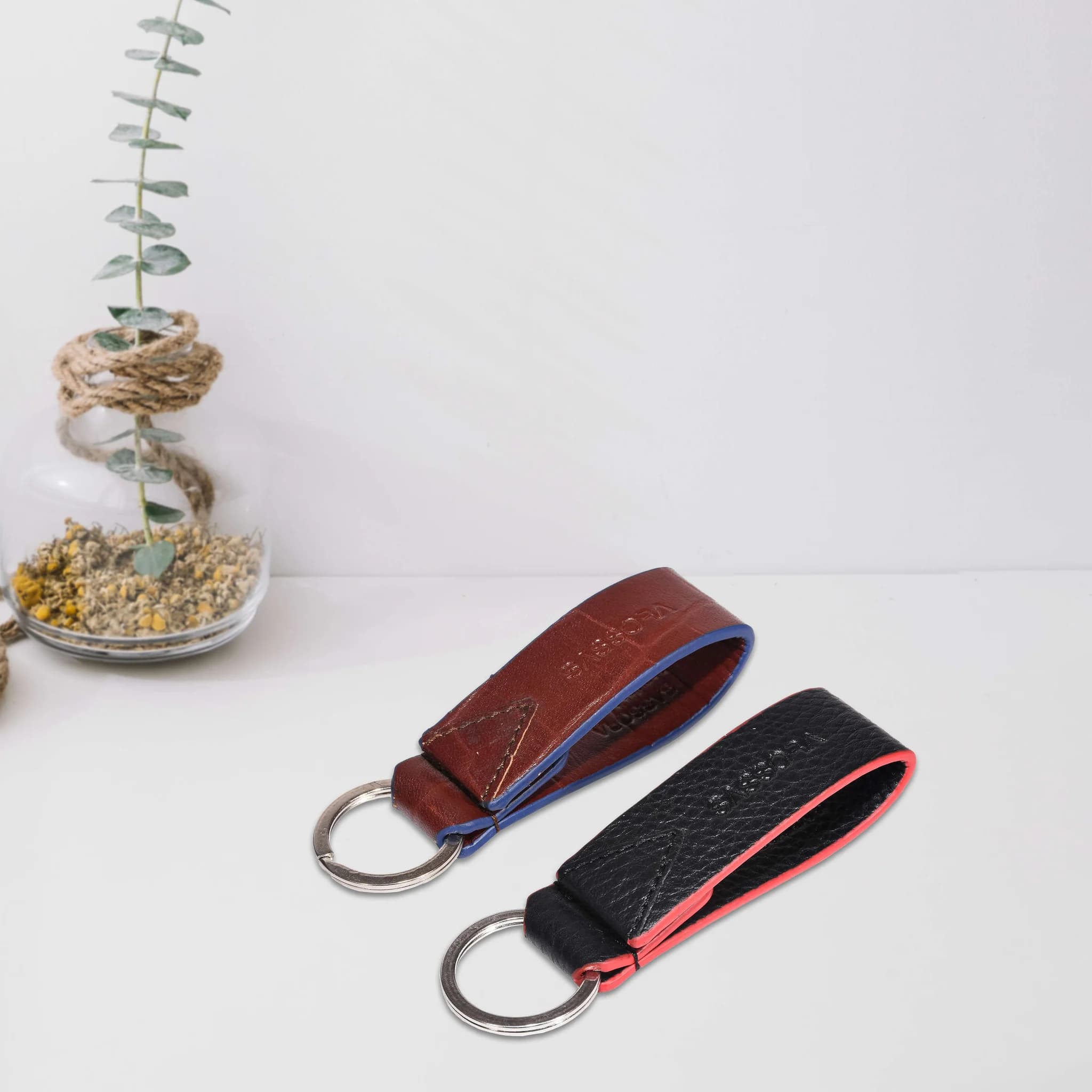 Sassora Premium Leather Keychain Power Pair-Gift For All - Pack Of 2 — view 2