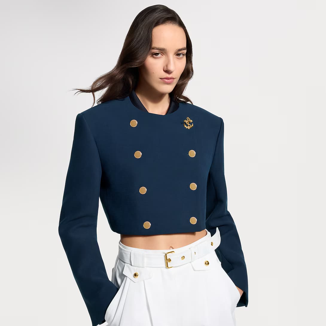 Cropped Nautical Officer Jacket — view 3