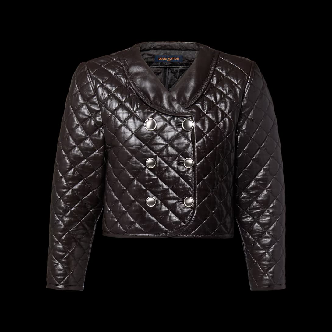 Cropped Quilted Leather Jacket — view 2