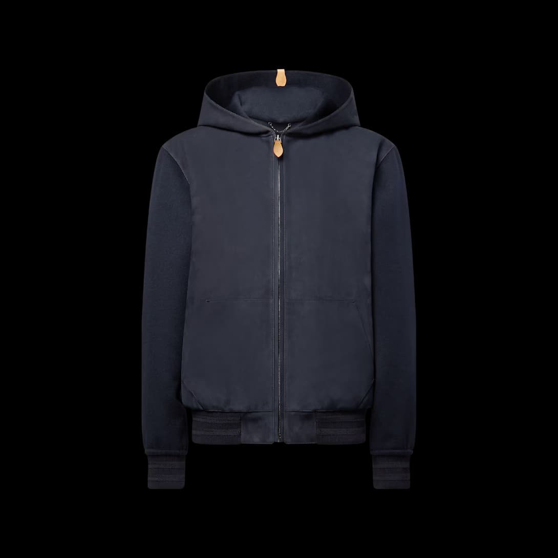 Leather Mix Hooded Blouson — view 2