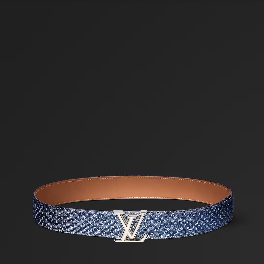 LV Dimension Monogram Reflective Denim 40mm Reversible Belt — view 3