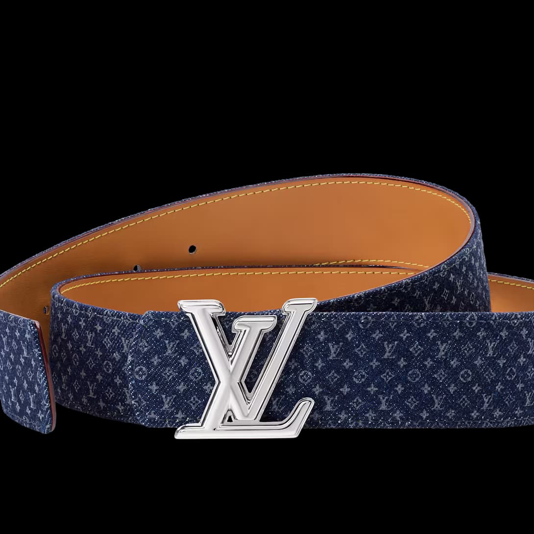 LV Dimension Monogram Reflective Denim 40mm Reversible Belt — view 4