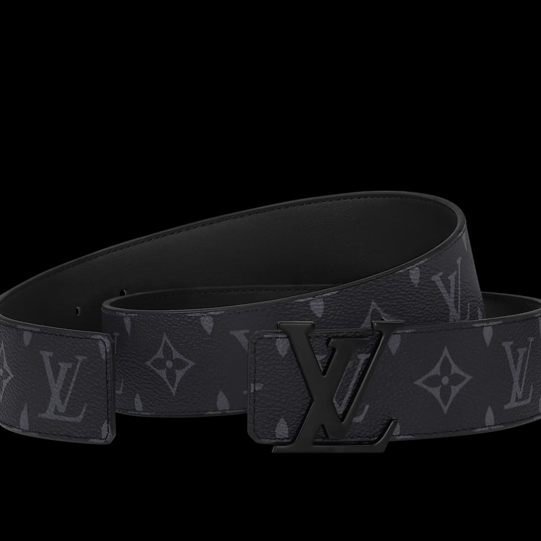 LV Initiales 40mm Matte Black Belt — view 3