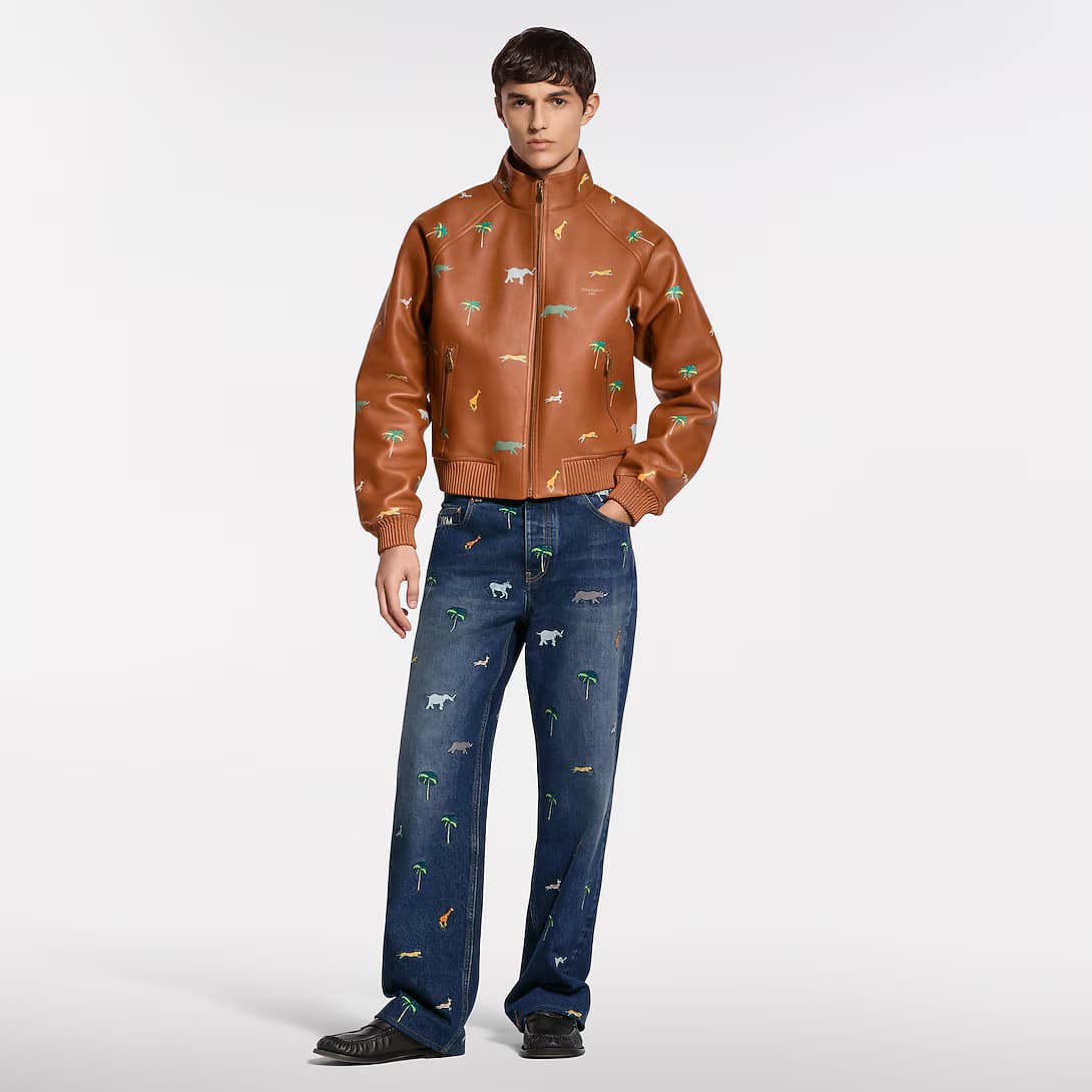 Made To Order LV x The Darjeeling Limited Printed Leather Blouson — view 1