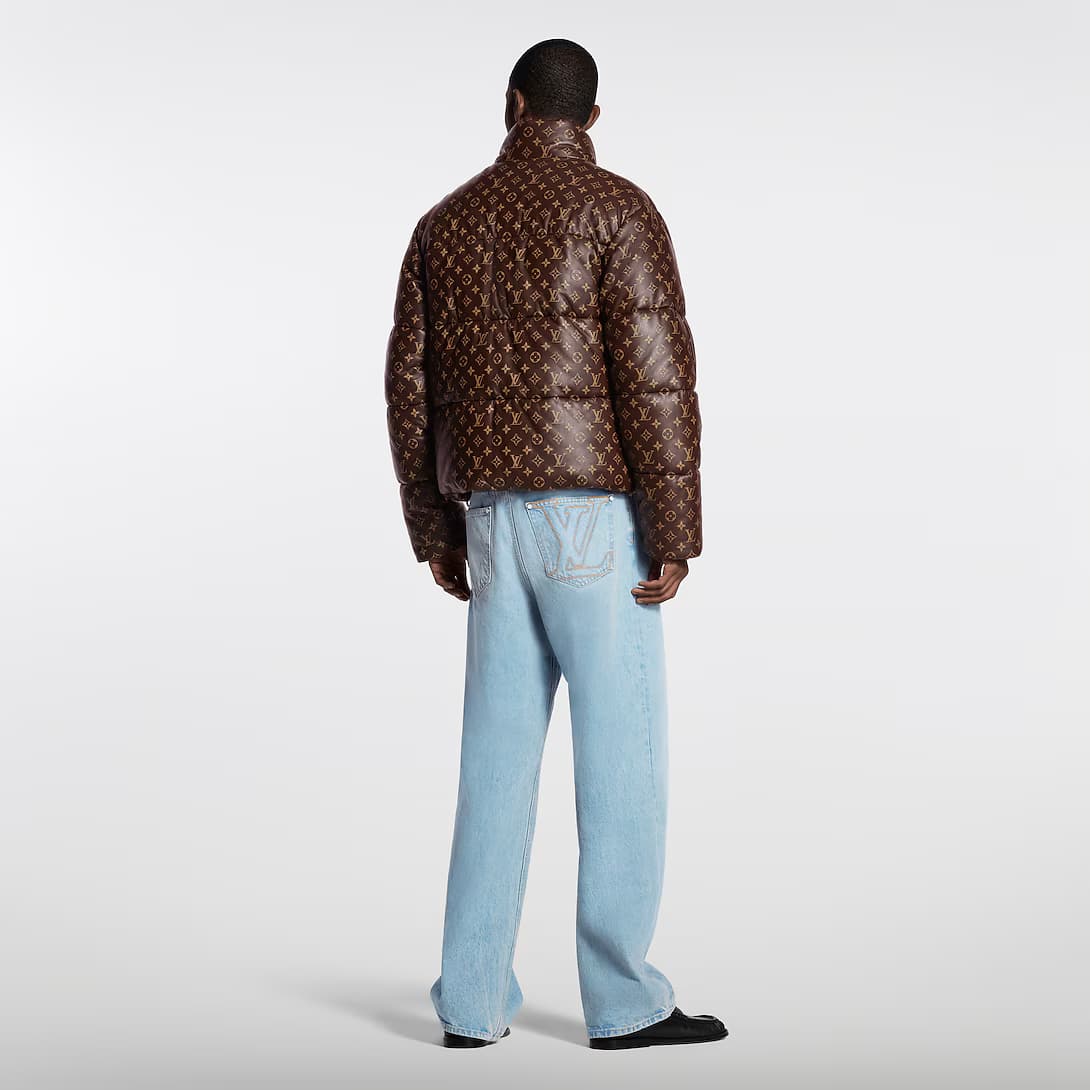 Monogram Leather Puffer Jacket — view 5