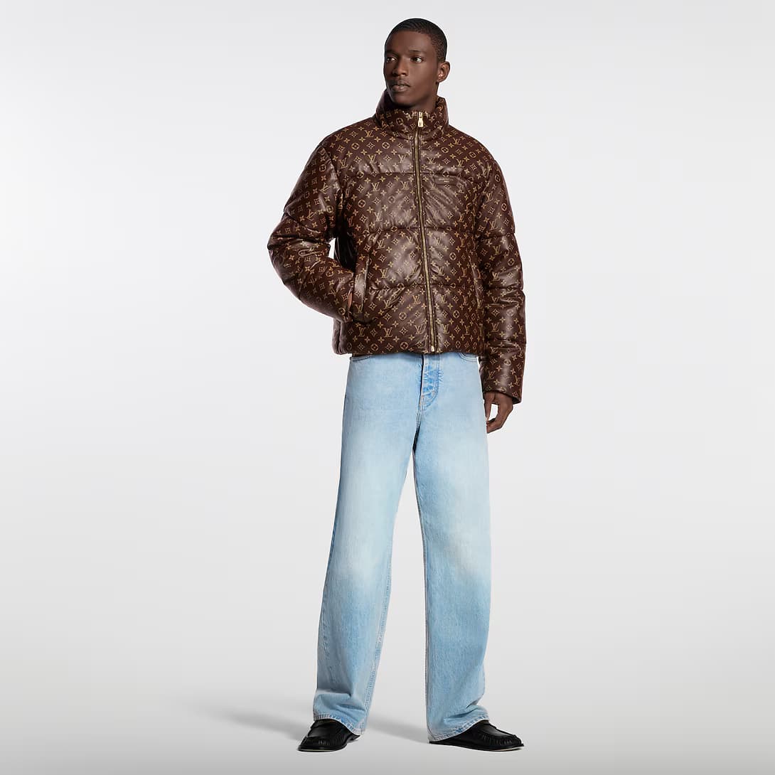 Monogram Leather Puffer Jacket — view 1
