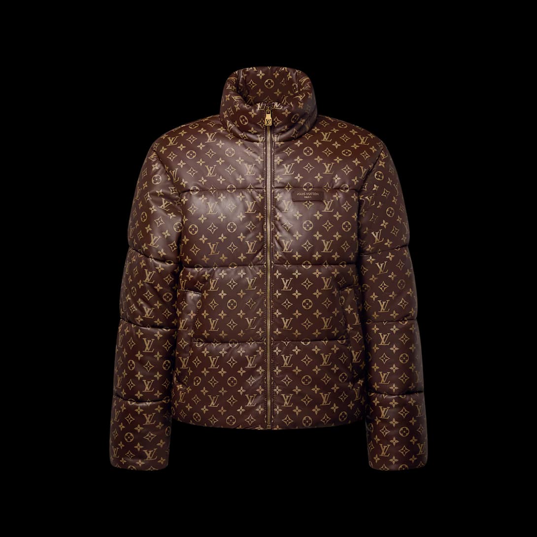 Monogram Leather Puffer Jacket — view 2