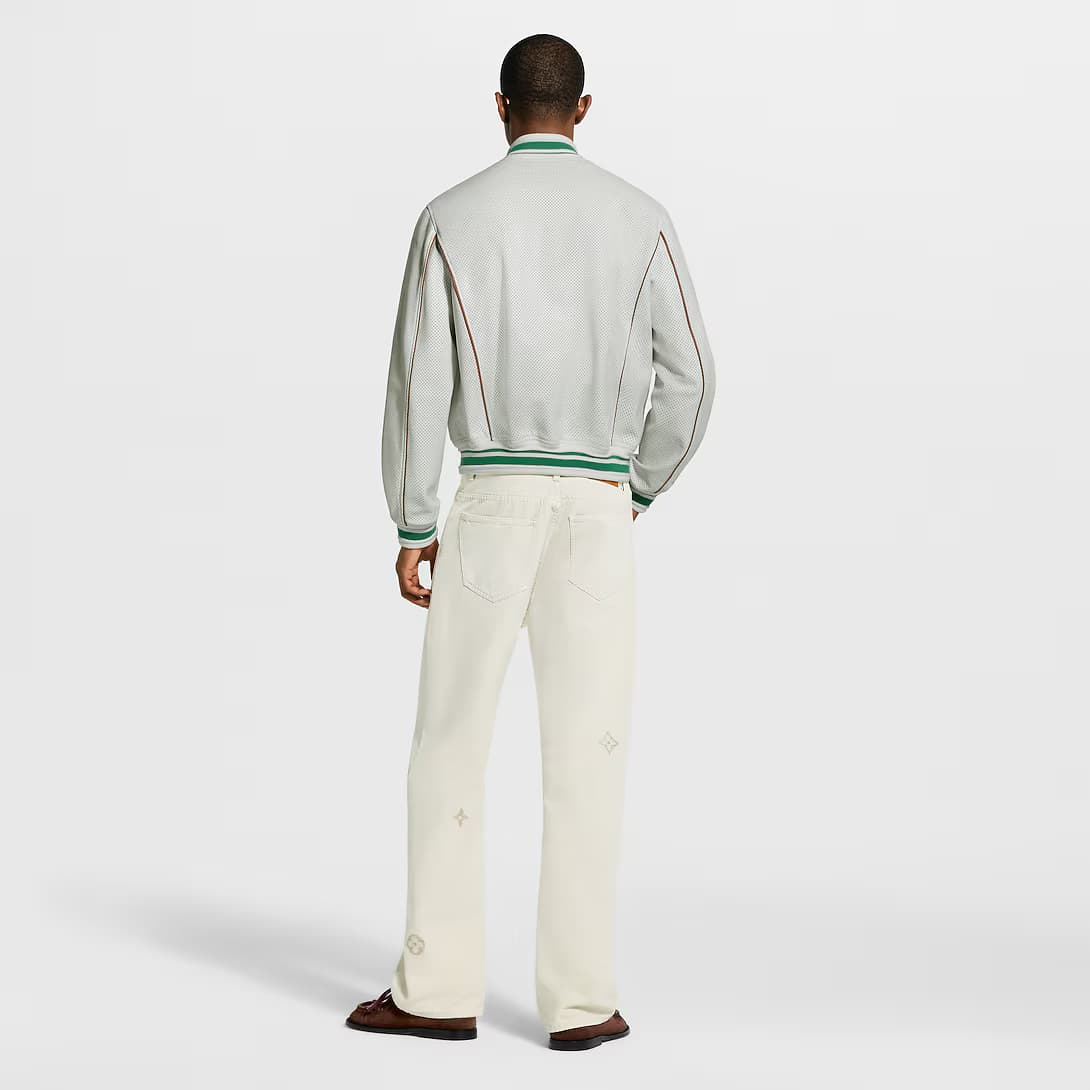 Perforated Leather Tracktop — view 5