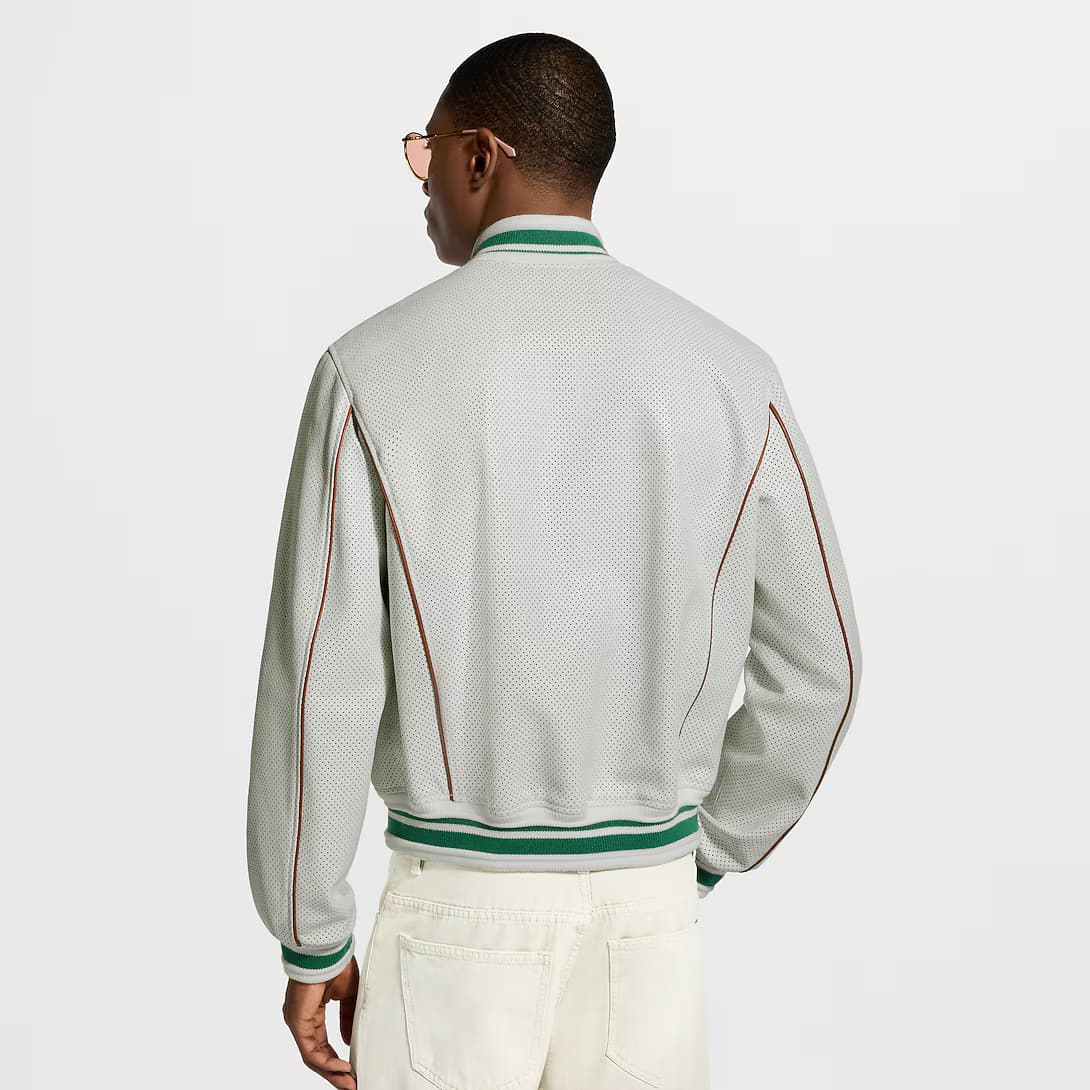 Perforated Leather Tracktop — view 4
