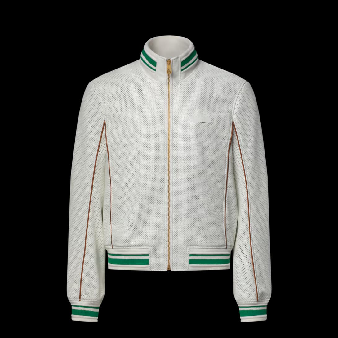 Perforated Leather Tracktop — view 2