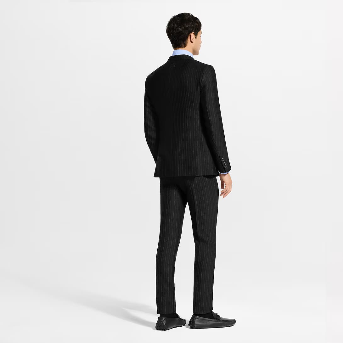 Single-Breasted Wool-Silk Jacquard Pont Neuf Jacket — view 5
