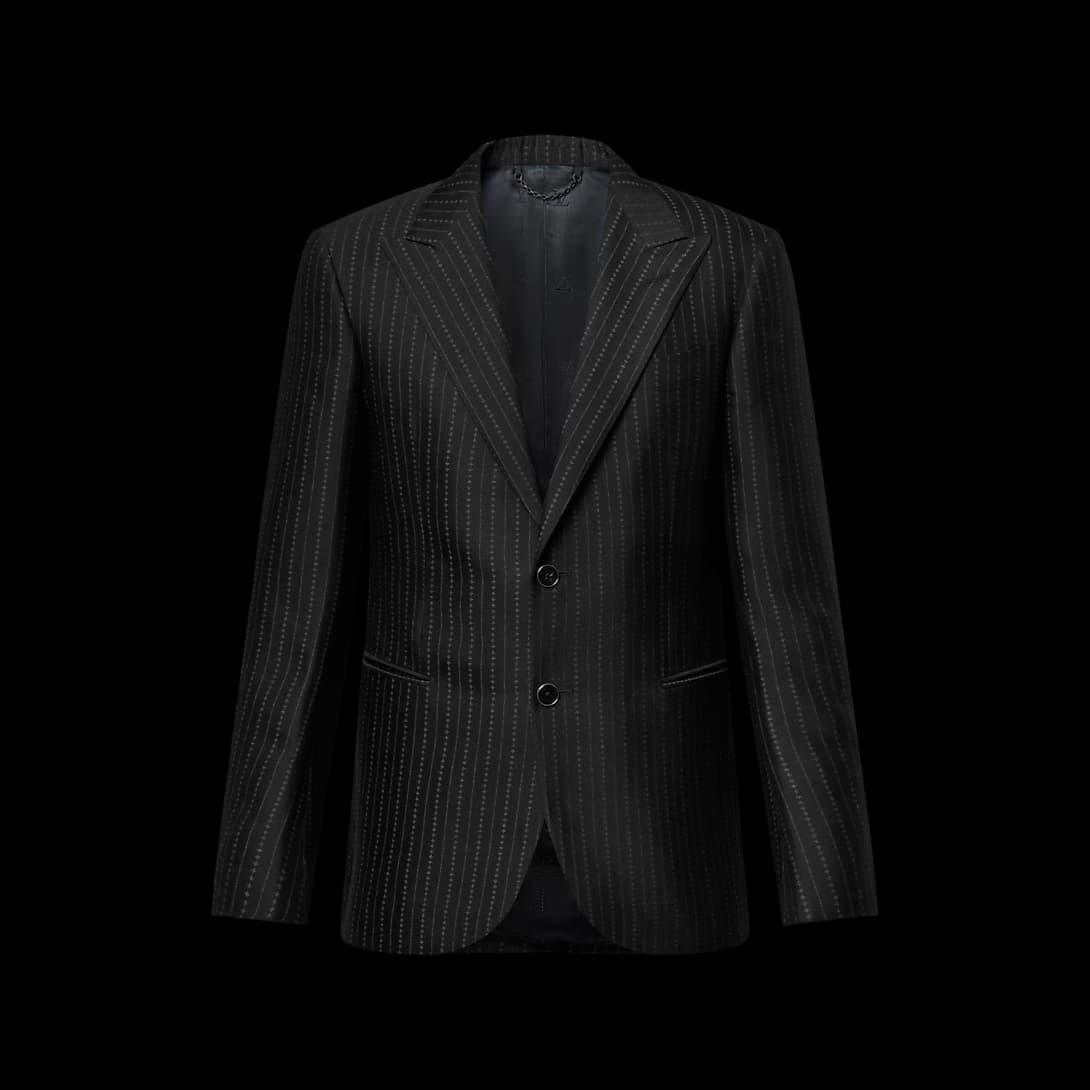 Single-Breasted Wool-Silk Jacquard Pont Neuf Jacket — view 2