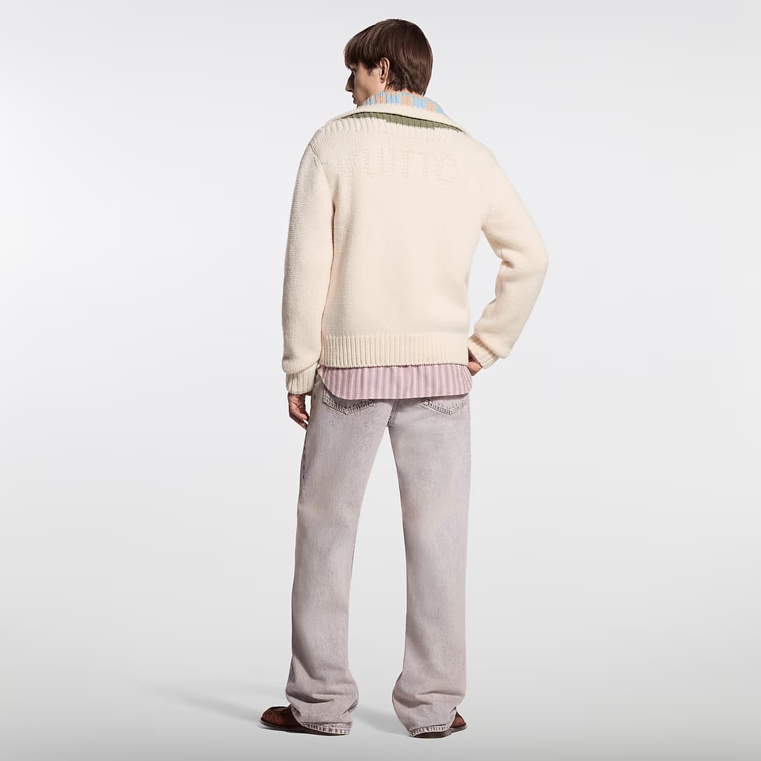 Zipped Intarsia Track Top — view 5
