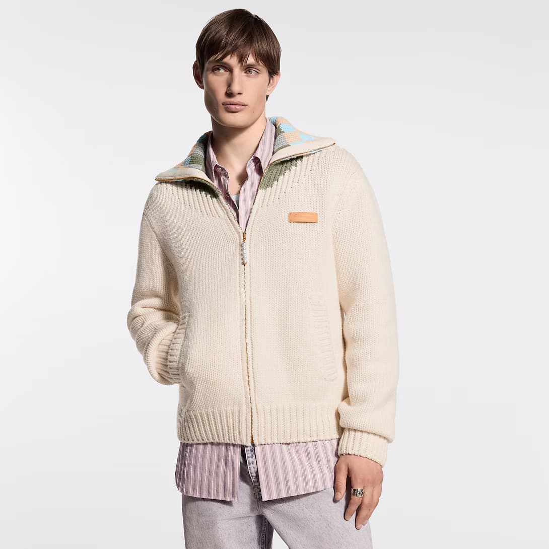 Zipped Intarsia Track Top — view 3