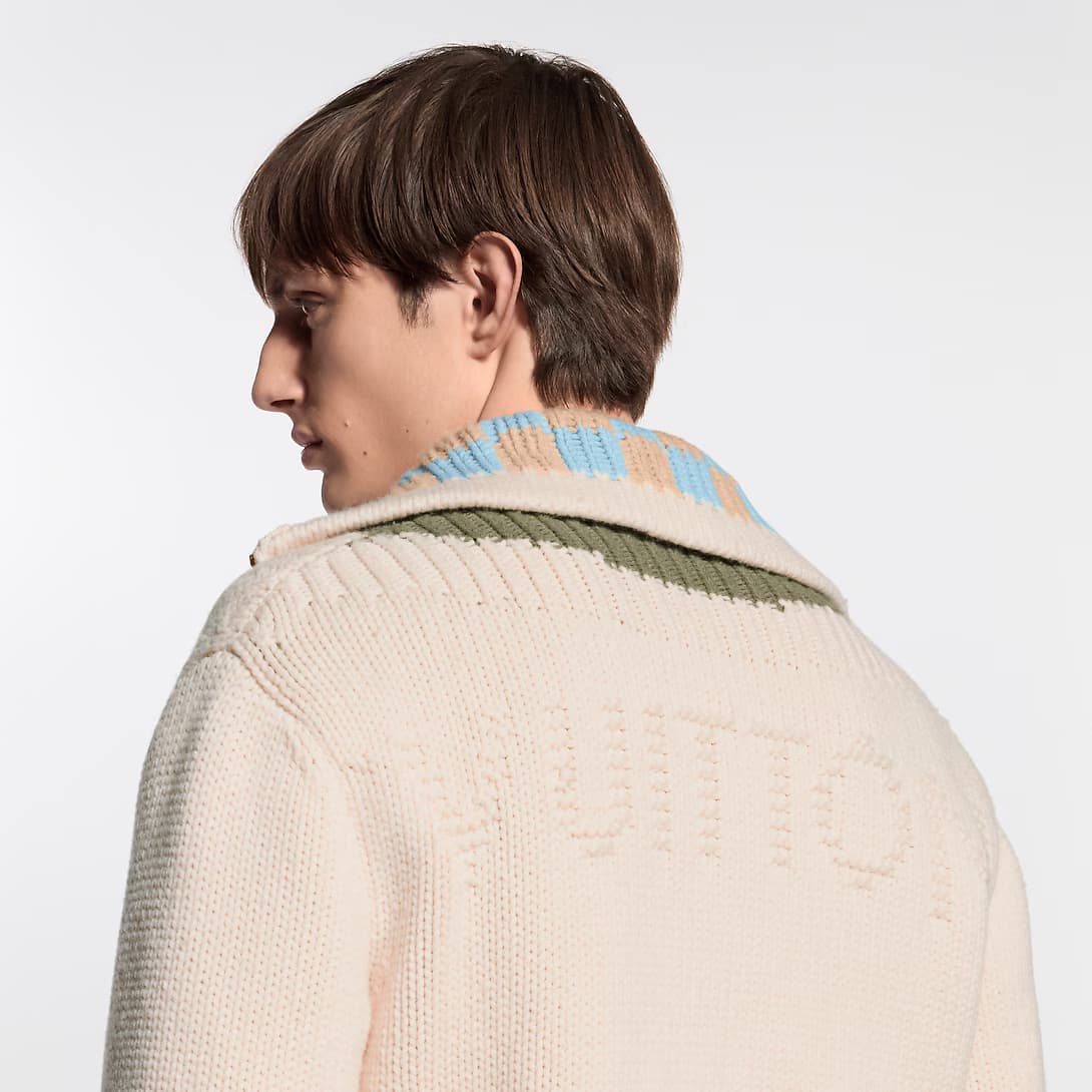 Zipped Intarsia Track Top — view 4