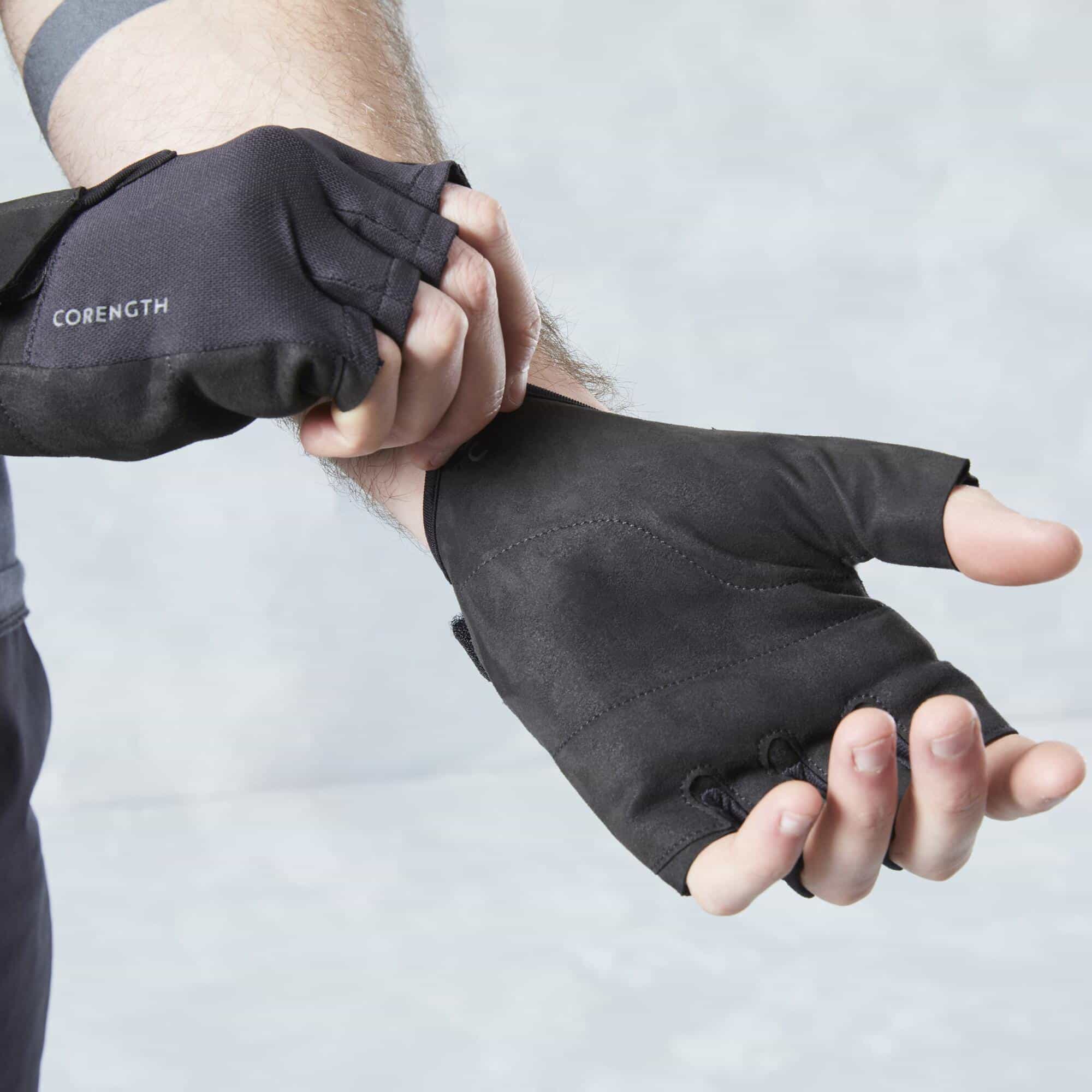 Weight Training Gloves 100, Lightweight, Breathable & Durable - Black